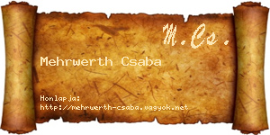 Mehrwerth Csaba névjegykártya